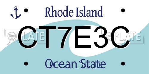 CT7E3C Rhode Island License Plate