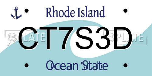 CT7S3D Rhode Island License Plate