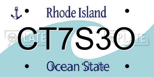 CT7S3O Rhode Island License Plate