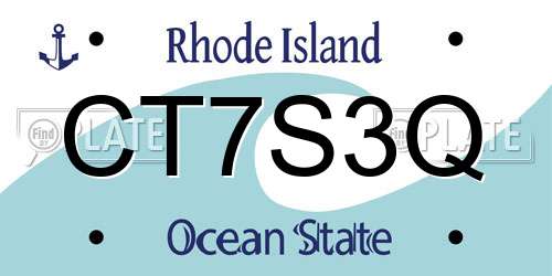 CT7S3Q Rhode Island License Plate