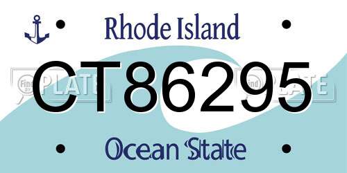 CT86295 Rhode Island License Plate