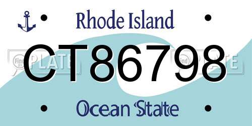CT86798 Rhode Island License Plate