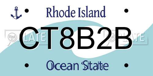 CT8B2B Rhode Island License Plate