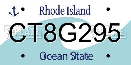 CT8G295 Rhode Island License Plate