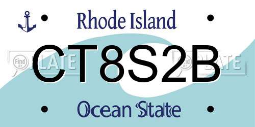 CT8S2B Rhode Island License Plate