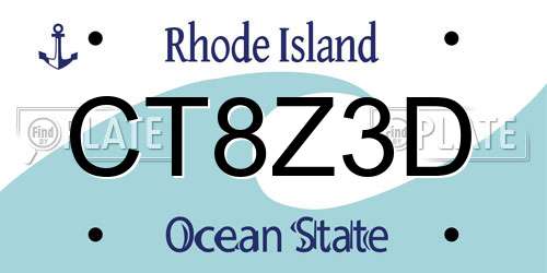 CT8Z3D Rhode Island License Plate