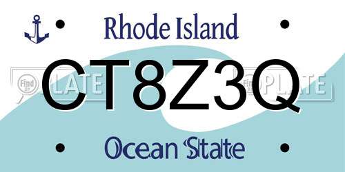 CT8Z3Q Rhode Island License Plate