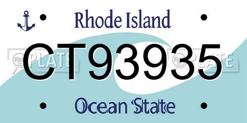 CT93935 Rhode Island License Plate