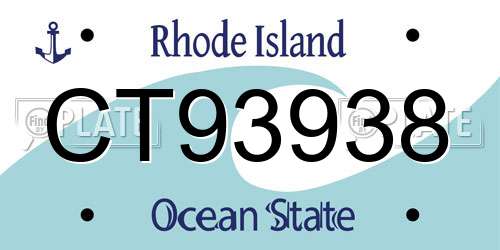CT93938 Rhode Island License Plate