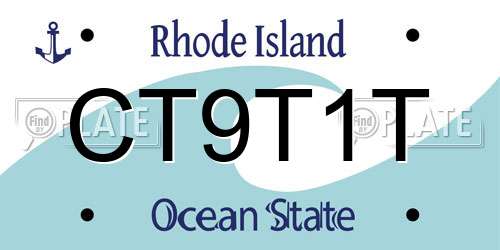CT9T1T Rhode Island License Plate
