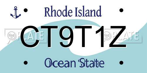 CT9T1Z Rhode Island License Plate