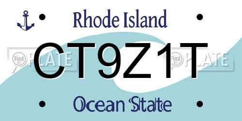 CT9Z1T Rhode Island License Plate