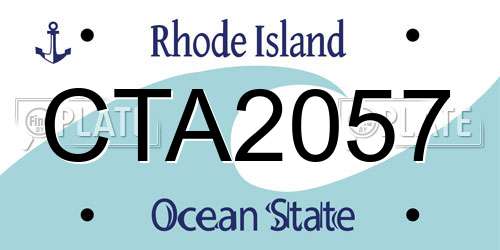 CTA2057 Rhode Island License Plate