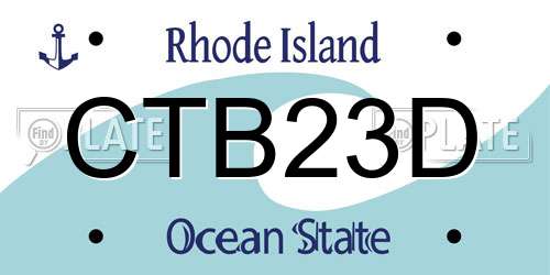 CTB23D Rhode Island License Plate