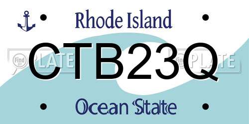 CTB23Q Rhode Island License Plate