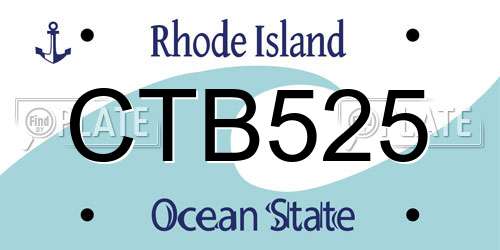 CTB525 Rhode Island License Plate
