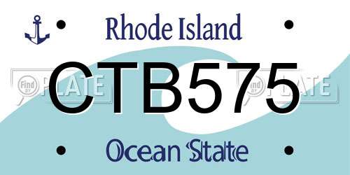 CTB575 Rhode Island License Plate