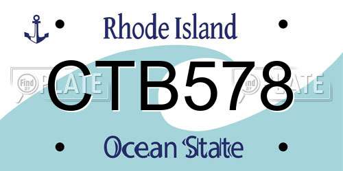 CTB578 Rhode Island License Plate