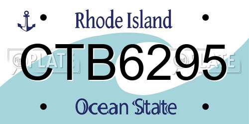 CTB6295 Rhode Island License Plate