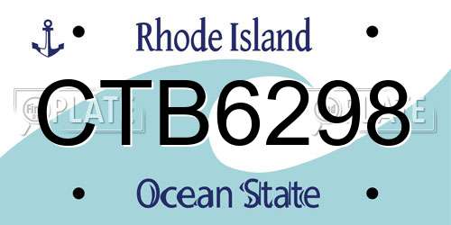 CTB6298 Rhode Island License Plate