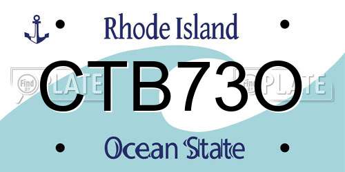 CTB73O Rhode Island License Plate