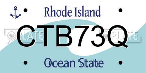CTB73Q Rhode Island License Plate