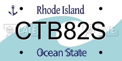 CTB82S Rhode Island License Plate