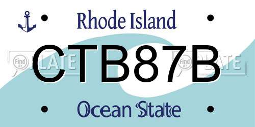 CTB87B Rhode Island License Plate