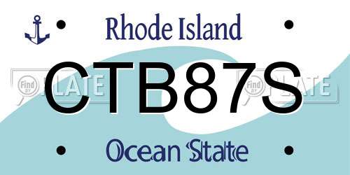 CTB87S Rhode Island License Plate