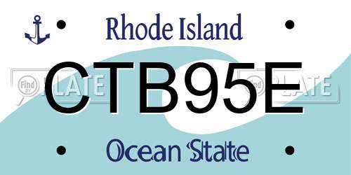 CTB95E Rhode Island License Plate