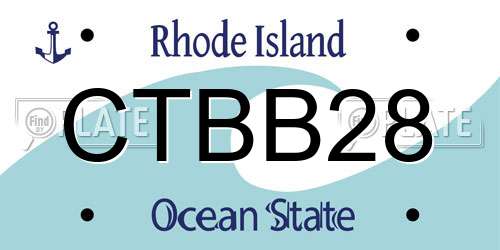 CTBB28 Rhode Island License Plate