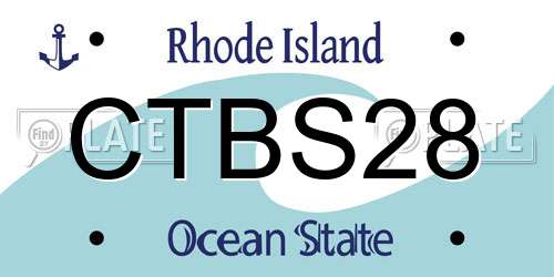 CTBS28 Rhode Island License Plate