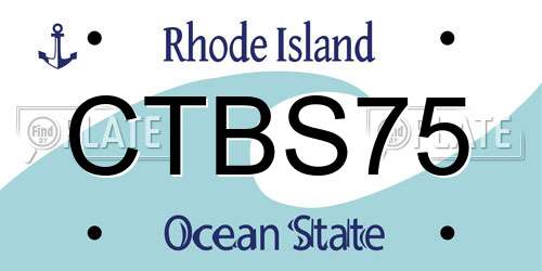 CTBS75 Rhode Island License Plate