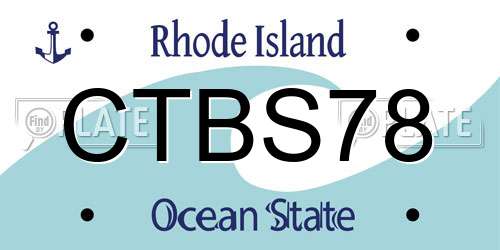CTBS78 Rhode Island License Plate