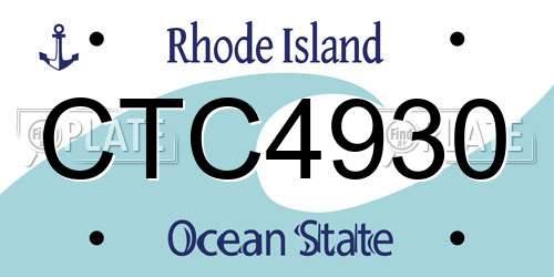CTC4930 Rhode Island License Plate
