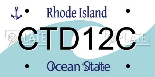 CTD12C Rhode Island License Plate