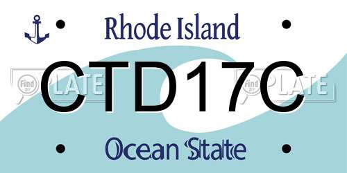 CTD17C Rhode Island License Plate