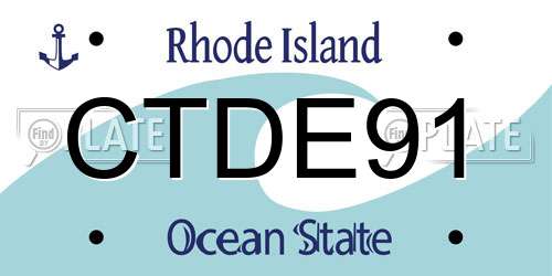 CTDE91 Rhode Island License Plate