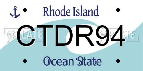 CTDR94 Rhode Island License Plate