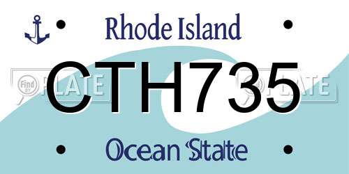 CTH735 Rhode Island License Plate