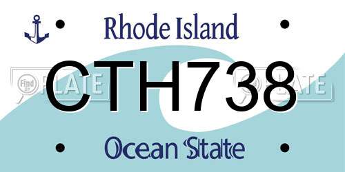 CTH738 Rhode Island License Plate