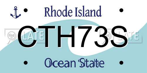 CTH73S Rhode Island License Plate