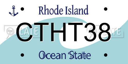 CTHT38 Rhode Island License Plate