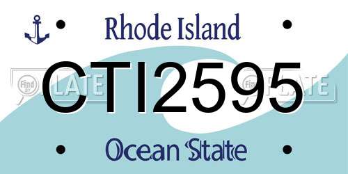 CTI2595 Rhode Island License Plate
