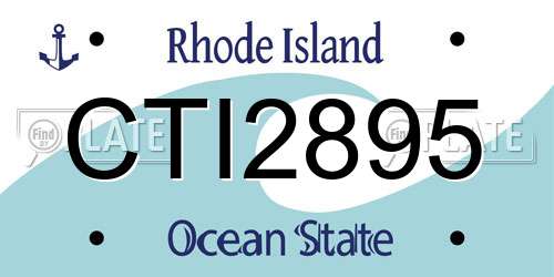 CTI2895 Rhode Island License Plate
