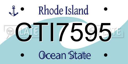 CTI7595 Rhode Island License Plate