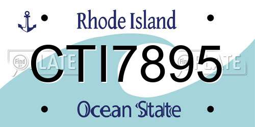CTI7895 Rhode Island License Plate