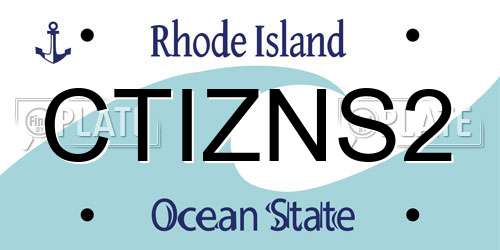 CTIZNS2 Rhode Island License Plate