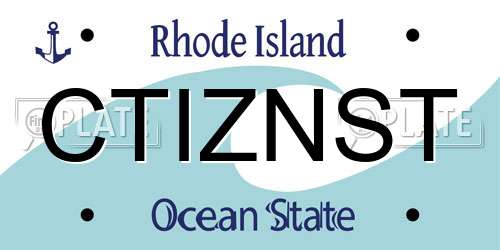 CTIZNST Rhode Island License Plate