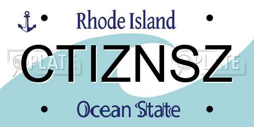 CTIZNSZ Rhode Island License Plate